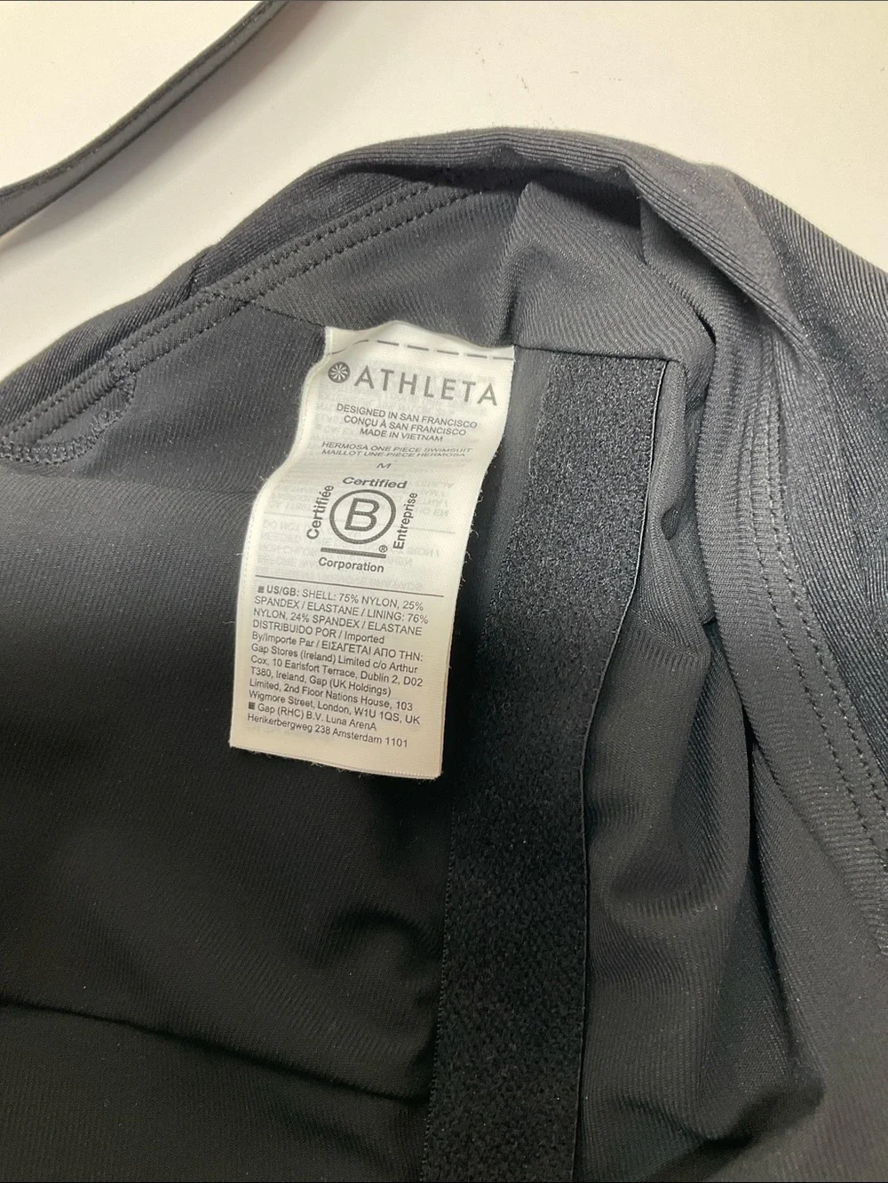 Athleta Straight Neck One Piece Black Medium
